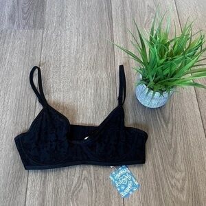 Free People Petra Underwire Bra In Black Size 32B